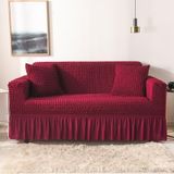 Woonkamer stretch volledige dekking rok stijl sofa cover  maat: dubbele m 145-185cm (one-color wijn rood)