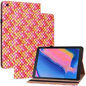 Voor Samsung Galaxy Tab A 8.0 2019 T290 Kleur Weave Lederen Tablet Case met Houder (Rose Red)