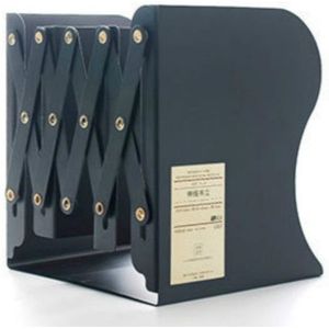 Aanpassen boekenplank grote metalen Boekensteun Bureauhouder staan voor boeken cadeau briefpapier (zwart)