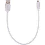 Netto stijl metalen kop micro USB naar USB 2 0 data/oplader kabel voor Galaxy S6/S6 Edge/S6 Edge +/Note 5 Edge  HTC  Sony  lengte: 25cm (wit)