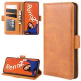 Voor OPPO RENO2 Wallet stand lederen mobiele telefoon geval met portemonnee & houder & kaartsleuven (geel)