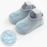 4 paar baby sokken cartoon print lijm riem baby antislip vloer sokken grootte: m 1-3 jaar oud (blauw)
