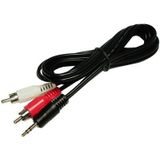 2 RCA Tulp naar 3.5mm Stereo plug, Kabel lengte: 1.5 meter