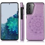 For Samsung Galaxy S21 5G Double Buckle Mandala PU+TPU Phone Case(Purple)