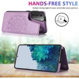 For Samsung Galaxy S21 5G Double Buckle Mandala PU+TPU Phone Case(Purple)