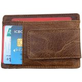 KB80 Antimagnetisch RFID Crazy Horse textuur olie Wax lederen kaarthouder portemonnee Billfold voor mannen en vrouwen (geel-bruin)