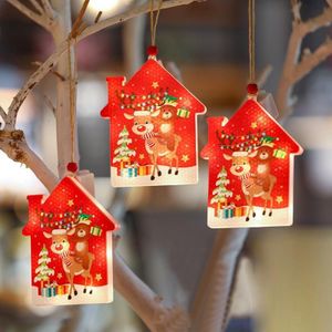 3 stks / set Kerstdecoratie verlichting LED-venster vakantie decoratie kleine lantaarns