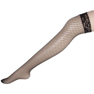 Sexy Linger over knie sokken Sexy Fishnet Lace nylon top mesh dij hoge kousen panty lange Panty's (zwart)