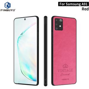 Voor Galaxy A91 / S10 Lite PINWUYO Pin Rui Series Classical Leather Texture PC + TPU Waterproof Anti-fall All-inclusive Protective Case Shell(Red)