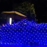 4x6m 672 LED's waterdichte visnet lichten gordijn string lichten fee bruiloft partij vakantie decoratie lampen 220V  EU plug (blauw licht)