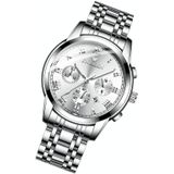 FNGEEN 4006 Heren Automatisch mechanisch horloge waterdicht Quartz Horloge (Wit staal wit oppervlak)