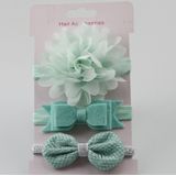 3 in 1Children Bow bloem hoofdband haar band haar ring Lees Tiara (Rose goud)