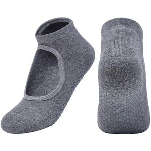 2 paar gekamde katoenen yoga sokken handdoek bodem onthullen ronde hoofddans fitness sportvloer sokken  maat: n maat