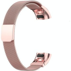 Voor Huawei Band 3 Pro / 4 Pro Milanese vervangende riem watchband (rose roze)