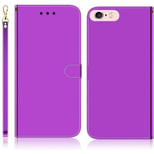 Voor iPhone 6 plus/6s plus gemiteerd spiegel oppervlak horizontale Flip lederen draagtas met houder & kaartsleuven & portemonnee & Lanyard (paars)