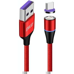 ENKAY ENK-CB1391 5A USB naar Type-C magnetische snellaaddatakabel met LED-licht  lengte: 1m