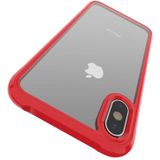 Transparante acryl + TPU airbag schokbestendig geval voor iPhone XS/X (rood)