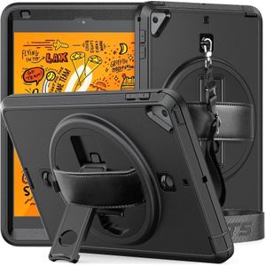 Schokbestendige TPU + PC Tablet Case met Houder & Pen Slot & Schouderriem voor iPad Mini 2019 / Mini 4 (Zwart)