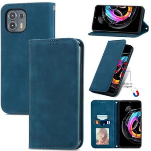 Voor Motorola Edge 20 Lite Retro Skin Feel Business Magnetische Horizontale Flip Lederen Case Met Houder & Kaart Slots & Fotolijst (Blauw)