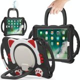 Leuke Cat King Kids Schokbestendige EVA beschermhoes met houder & schouderriem & handvat voor ipad 9.7 2018/2017 / AIR / AIR 2 / PRO 9.7 (zwart rood)