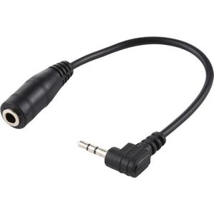 2 5 mm rechterhoek mannelijke stekker naar 3 5 mm Female Jack Stereo AUX Audio DC Power Adapter Converter Kabel  lengte: 14cm