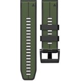 Voor Garmin Fenix 7X Verticale Strepen Tweekleurige siliconen horlogeband (legergroen zwart)