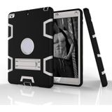 Voor iPad Air Shockproof PC + Siliconen beschermhoes  met houder (Zwart grijs)