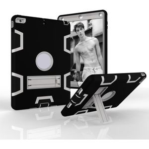 Voor iPad Air Shockproof PC + Siliconen beschermhoes  met houder (Zwart grijs)