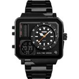 SKMEI 1392 Multi-functioneel Outdoor Sports Watch Business Double Display Waterproof Electronic Watch(Zwart)