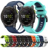 Voor Garmin Enduro 2 26mm tweekleurige sport siliconen horlogeband (mintgroen + blauw)