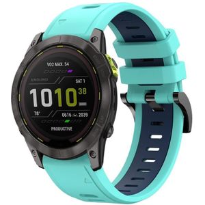 Voor Garmin Enduro 2 26mm tweekleurige sport siliconen horlogeband (mintgroen + blauw)