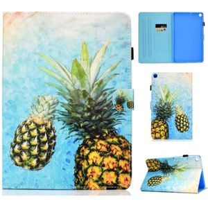 Gekleurde tekening patroon horizontale Flip PU lederen draagtas met houder & kaartsleuven & slaap/Wake-up functie voor Galaxy tab S5e 10 5/T720/T725 (ananas)