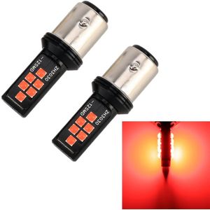 2 stuks 1157 DC9-16V/3.5 W Car Auto remlichten 12LEDs SMD-ZH3030 lampen  met constante stroom (rood licht)