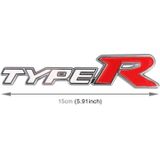 Auto TYPE-R Gepersonaliseerde decoratieve stickers van aluminiumlegering  afmeting: 15x3x0 4 cm (wit rood)