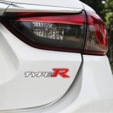 Auto TYPE-R Gepersonaliseerde decoratieve stickers van aluminiumlegering  afmeting: 15x3x0 4 cm (wit rood)