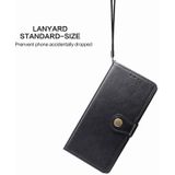 Voor Galaxy A51 5G Retro Solid Color Leather Buckle Telefoonhoes met Lanyard & Photo Frame & Card Slot & Wallet & Stand Functie(Zwart)