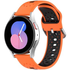 Voor Huawei Watch GT3 Pro 43 mm 20 mm ademende tweekleurige siliconen horlogeband (oranje + zwart)