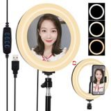 PULUZ 7 9 inch 20cm USB 3 Modes Dimable Dual Color Temperature LED Curved Light Ring Vlogging Selfie Photography Video Lights with Mirror (Black) PULUZ 7.9 inch 20cm USB 3 Modes Dimable Dual Color Temperature LED Curved Light Ring Vlogging Selfie Pho