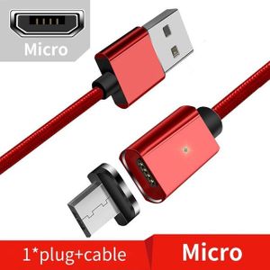 2 stks ESSAGER smartphone snel opladen en gegevensoverdracht magnetische kabel  kleur: rode micro kabel (1M)