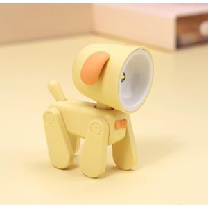 Oplaadbare DIY Cartoon Nachtlampje Desktop Ornament Mini Tafellamp (Puppy Geel)