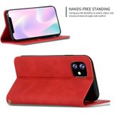 Retro huid voelen Business magnetische horizontale Flip lederen case voor iPhone 11 (rood)