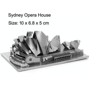 3 PCS 3D Metal Assembly Model World Building DIY Puzzel Speelgoed  Style: Sydney Opera House