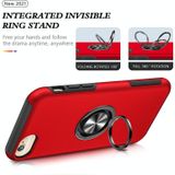 PC + TPU schokbestendige magnetische beschermhoes met onzichtbare ring houder voor iPhone 6 (rood)