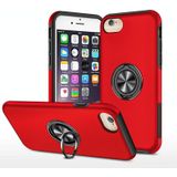 PC + TPU schokbestendige magnetische beschermhoes met onzichtbare ring houder voor iPhone 6 (rood)