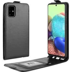 Voor Galaxy A71 5G R64 Texture Single Vertical Flip Leather Protective Case met Card Slots & Photo Frame(Zwart)
