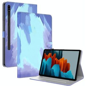 For Samsung Galaxy Tab S7 11 inch T870 / T875 / T876B Voltage Watercolor Pattern Skin Feel Magnetic Horizontal Flip PU Leather Case with Holder & Card Slots & Photo Frame(Winter Snow)