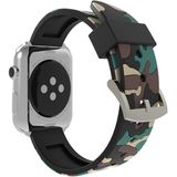 Voor Apple Watch serie 3 & 2 & 1 42mm Fashion Camouflage patroon siliconen horloge Strap(Apricot)