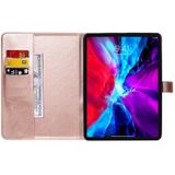 Voor iPad Pro 11 (2020) Pressed Printing Woman en Cat Pattern Horizontal Flip Leather Case with Holder & Card Slots & Wallet(Rose Gold)