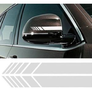 10 stuks eenvoudige rearview spiegel auto stickers rearview spiegel persoonlijkheid krassen reflecterende auto stickers (wit)