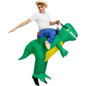 Halloween dinosaurus opblaasbare kleding polyester 3D cartoon poppenkleding  maat: L (160-190 cm) (groene dinosaurus)